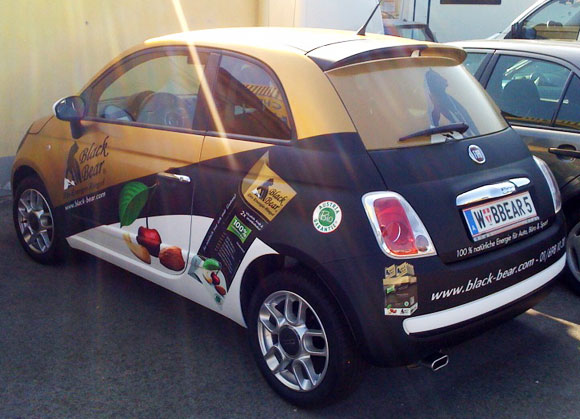 fiat 500 blackbear vollfolierung